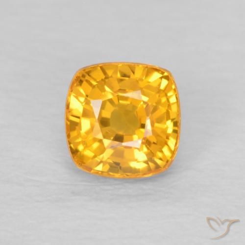 0.55ct Naturale Arancio-Oro Zaffiro, Cuscino, VVS-VS
