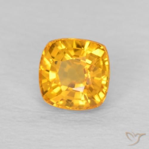 Zaffiro Arancio-Oro naturale da 0.55 ct, Cuscino, VVS-VS