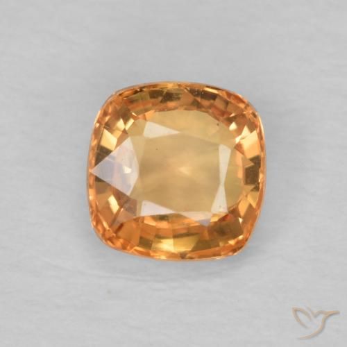 0.62ct Naturale Arancio Medio Zaffiro, Cuscino, VVS-VS