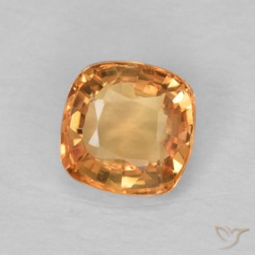 Zaffiro Arancio Medio naturale da 0.62 ct, Cuscino, VVS-VS