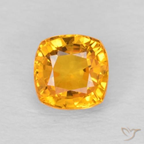 0.70ct Naturale Arancio-Oro Zaffiro, Cuscino, VVS-VS