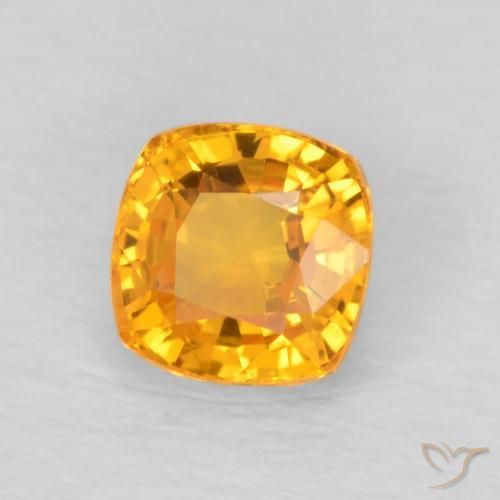 Zaffiro Arancio-Oro naturale da 0.70 ct, Cuscino, VVS-VS