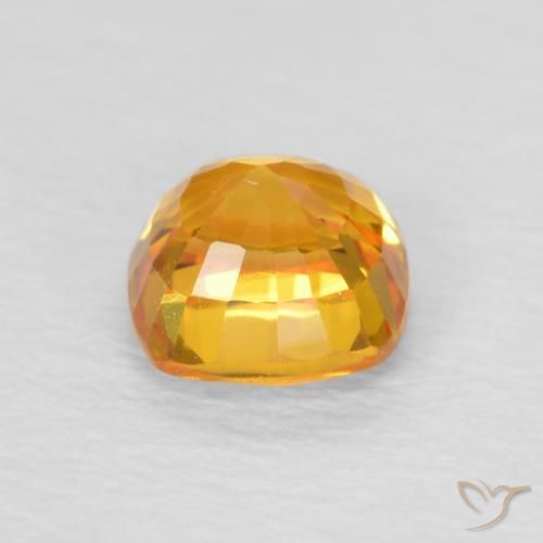 Zaffiro Arancio-Oro naturale da 0.70 ct, Cuscino, VVS-VS