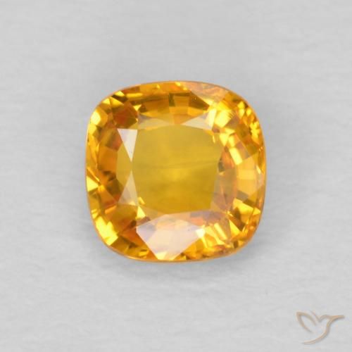 Zaffiro Arancio-Oro naturale da 0.50 ct, Cuscino, VVS-VS