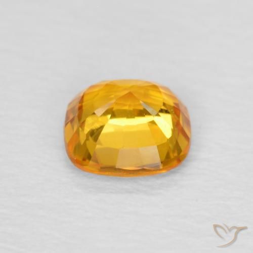 Zaffiro Arancio-Oro naturale da 0.50 ct, Cuscino, VVS-VS