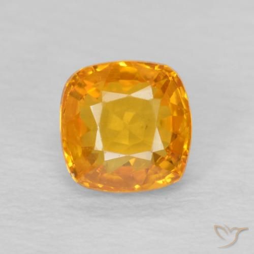0.59ct Naturale Arancio-Oro Zaffiro, Cuscino, VVS-VS