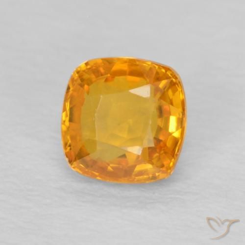 Zaffiro Arancio-Oro naturale da 0.59 ct, Cuscino, VVS-VS