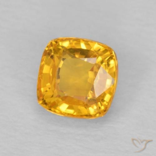 Zaffiro Arancio Medio naturale da 0.62 ct, Cuscino, VVS