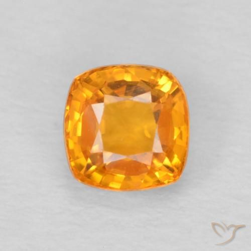 0.67ct Naturale Arancio Medio Zaffiro, Cuscino, VVS