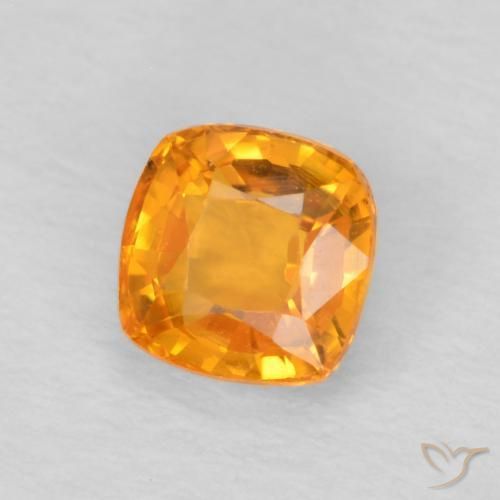 Zaffiro Arancio Medio naturale da 0.67 ct, Cuscino, VVS