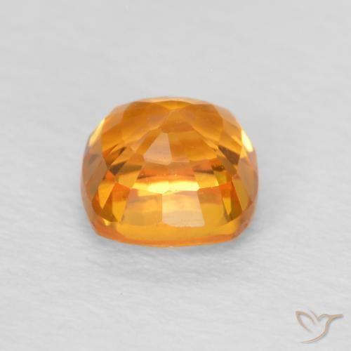 Zaffiro Arancio Medio naturale da 0.67 ct, Cuscino, VVS