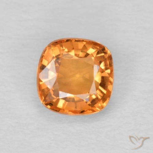 0.57ct Naturale Arancio Medio Zaffiro, Cuscino, VVS
