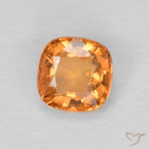 Zaffiro Arancio Medio naturale da 0.57 ct, Cuscino, VVS