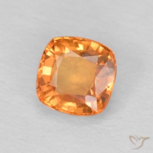 Zaffiro Arancione rossastra naturale da 0.61 ct, Cuscino, VVS