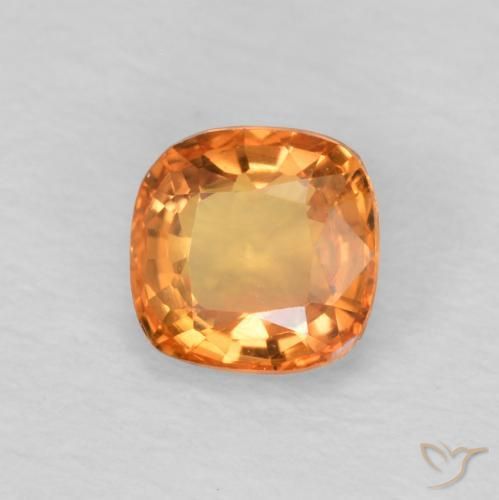 Zaffiro Arancione rossastra naturale da 0.51 ct, Cuscino, VVS