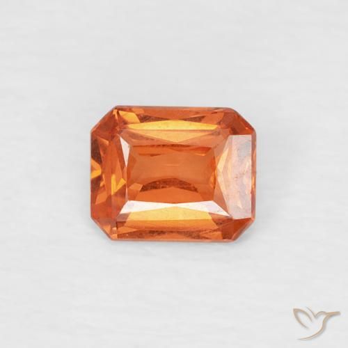 0.46ct Naturale Arancione rossastra Zaffiro, Taglio smeraldo, VVS
