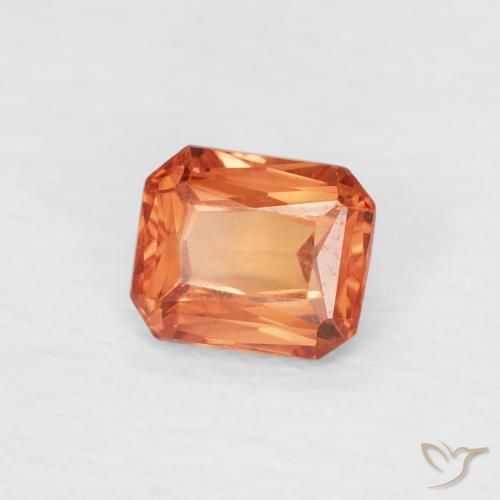 Zaffiro Arancia Fuoco naturale da 0.55 ct, Ottagonale / Taglio smeraldo, VVS