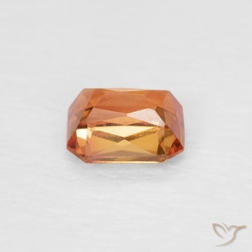Zaffiro Arancia Fuoco naturale da 0.55 ct, Ottagonale / Taglio smeraldo, VVS