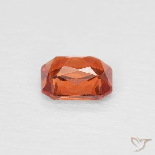 Zaffiro Arancione Ambra naturale da 0.46 ct, Ottagonale / Taglio smeraldo, VVS
