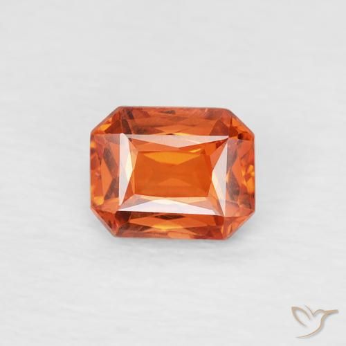 0.51ct Naturale Arancia Fuoco Zaffiro, Taglio smeraldo, VVS