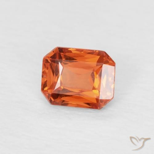 Zaffiro Arancia Fuoco naturale da 0.51 ct, Ottagonale / Taglio smeraldo, VVS