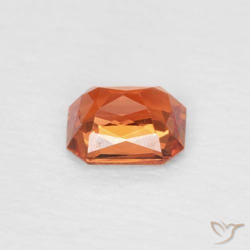 Zaffiro Arancia Fuoco naturale da 0.51 ct, Ottagonale / Taglio smeraldo, VVS