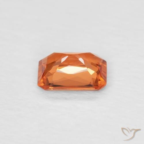 Zaffiro Medium Dark-Orange naturale da 0.42 ct, Ottagonale / Taglio smeraldo, VVS
