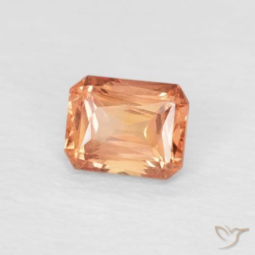 Zaffiro Arancio Medio naturale da 0.55 ct, Ottagonale / Taglio smeraldo, VVS
