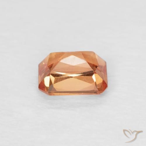 Zaffiro Arancio Medio naturale da 0.55 ct, Ottagonale / Taglio smeraldo, VVS