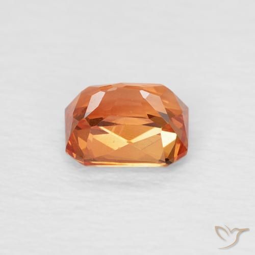 Zaffiro Arancio giallastro naturale da 0.63 ct, Ottagonale / Taglio smeraldo, VVS