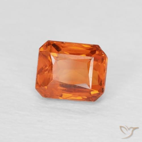 Zaffiro Arancio Medio naturale da 0.79 ct, Ottagonale / Taglio smeraldo, VVS