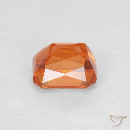 Zaffiro Arancio Medio naturale da 0.79 ct, Ottagonale / Taglio smeraldo, VVS
