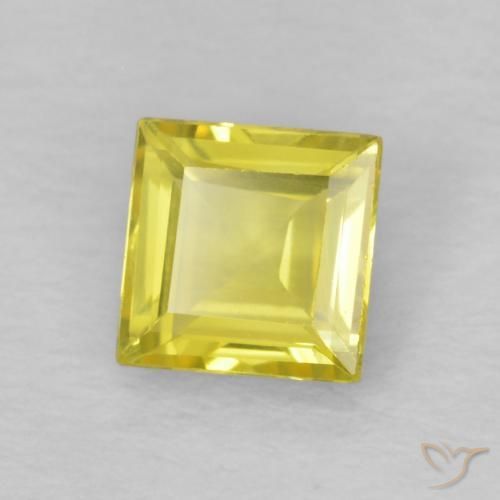 Zaffiro Giallo chiaro naturale da 0.56 ct, Quadrato, VS