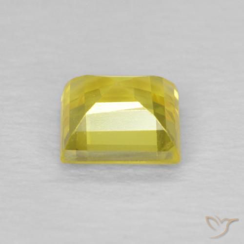 Zaffiro Giallo chiaro naturale da 0.56 ct, Quadrato, VS