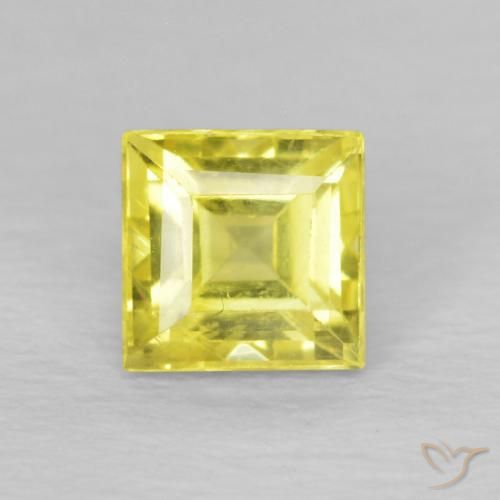 0.68ct Naturale Giallo chiaro Zaffiro, Quadrato, VS