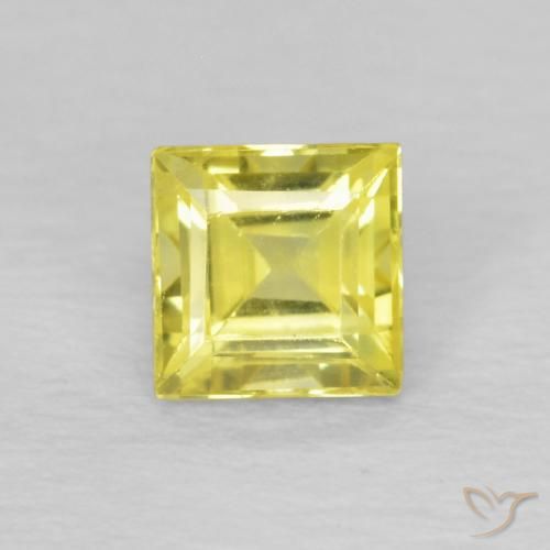 Zaffiro Giallo mais chiaro naturale da 0.54 ct, Quadrato, VS