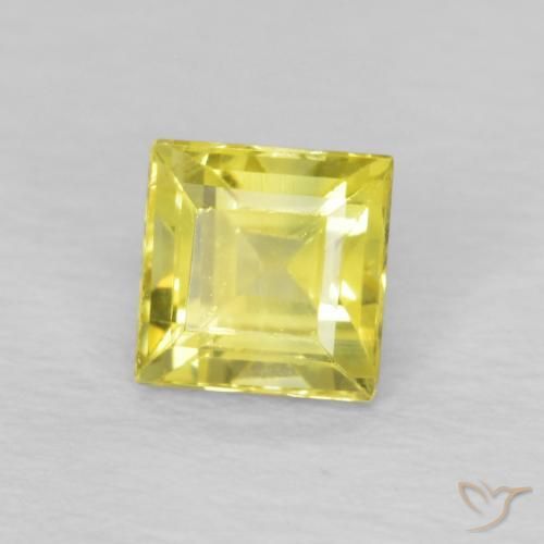 Zaffiro Giallo mais chiaro naturale da 0.54 ct, Quadrato, VS
