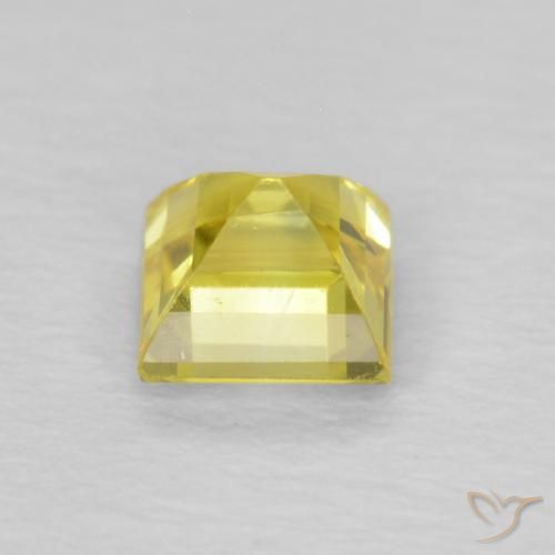 Zaffiro Giallo mais chiaro naturale da 0.54 ct, Quadrato, VS