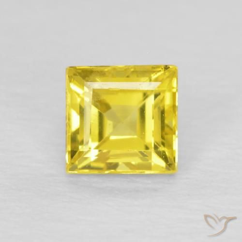 Zaffiro Giallo cibernetico naturale da 0.54 ct, Quadrato, VS