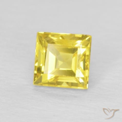 Zaffiro Giallo cibernetico naturale da 0.54 ct, Quadrato, VS