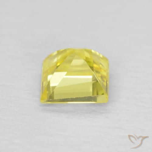 Zaffiro Giallo chiaro naturale da 0.46 ct, Quadrato, VVS-VS