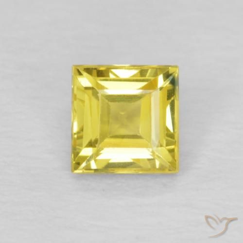 0.49ct Naturale Giallo cibernetico Zaffiro, Quadrato, VVS-VS