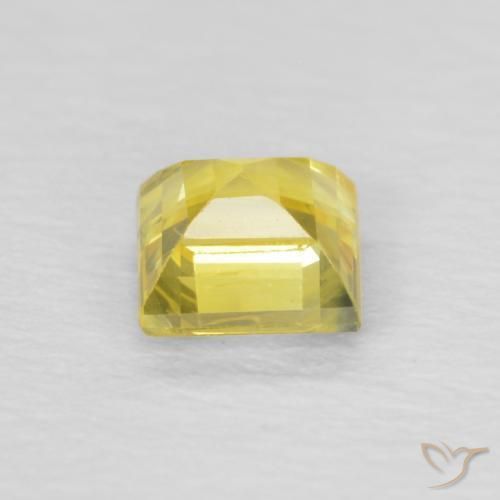 Zaffiro Giallo cibernetico naturale da 0.49 ct, Quadrato, VVS-VS
