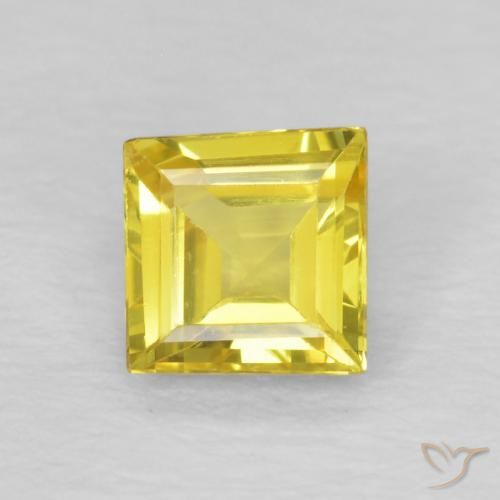 0.50ct Naturale Giallo chiaro Zaffiro, Quadrato, VVS-VS