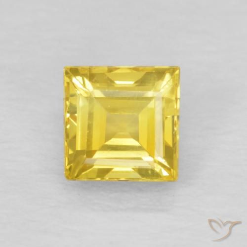 0.60ct Naturale Giallo medio Zaffiro, Quadrato, VVS-VS