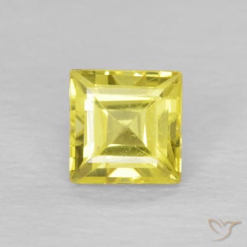 0.52ct Naturale Giallo chiaro Zaffiro, Quadrato, VVS-VS