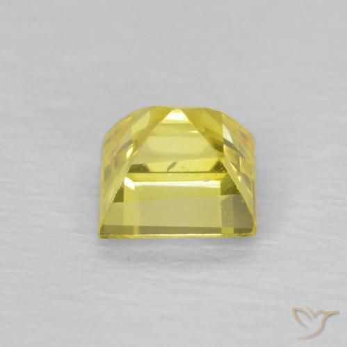 Zaffiro Giallo chiaro naturale da 0.52 ct, Quadrato, VVS-VS