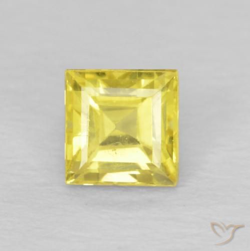 0.60ct Naturale Giallo chiaro Zaffiro, Quadrato, VVS-VS