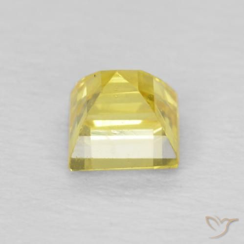 Zaffiro Giallo chiaro naturale da 0.60 ct, Quadrato, VVS-VS