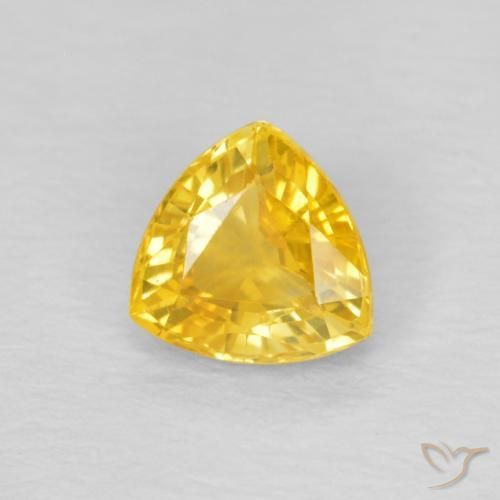 Zaffiro Arancio dorato naturale da 0.80 ct, Taglio trillion, VVS-VS